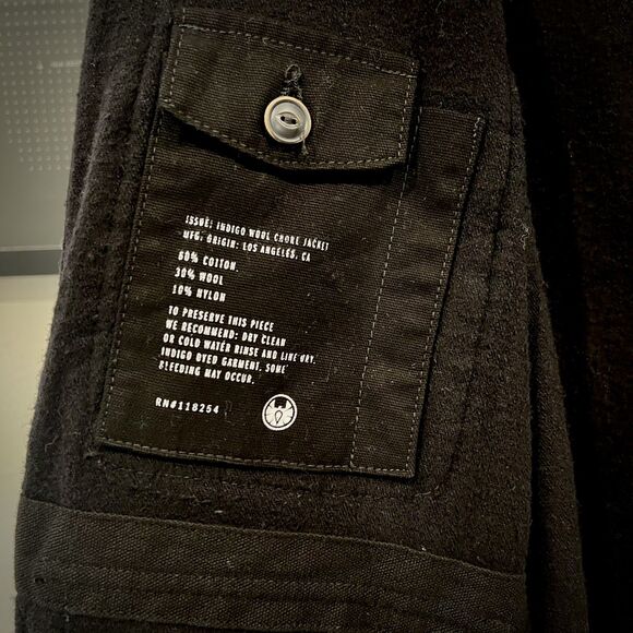 Apolis Global - Indigo Dyed Wool Blend Chore Jacket - Black - Picture 6 of 8